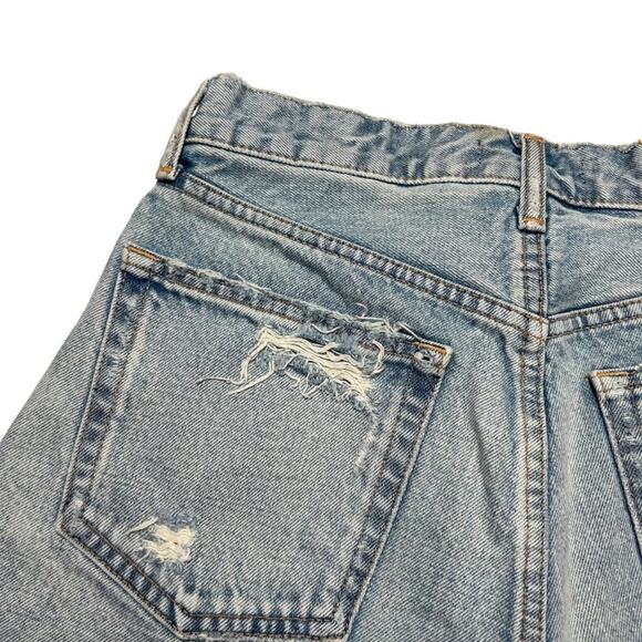 Moussy Vintage Denim Jean Shorts SIZE 26 Destroyed Distressed Light Blue Japan - Picture 7 of 9